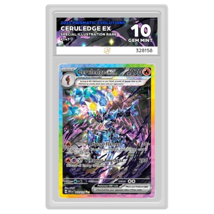 Pokemon - Scarlet & Violet - Prismatic Evolutions - Ceruledge ex - 147/131 (Ace Label 10 Graded Slab)